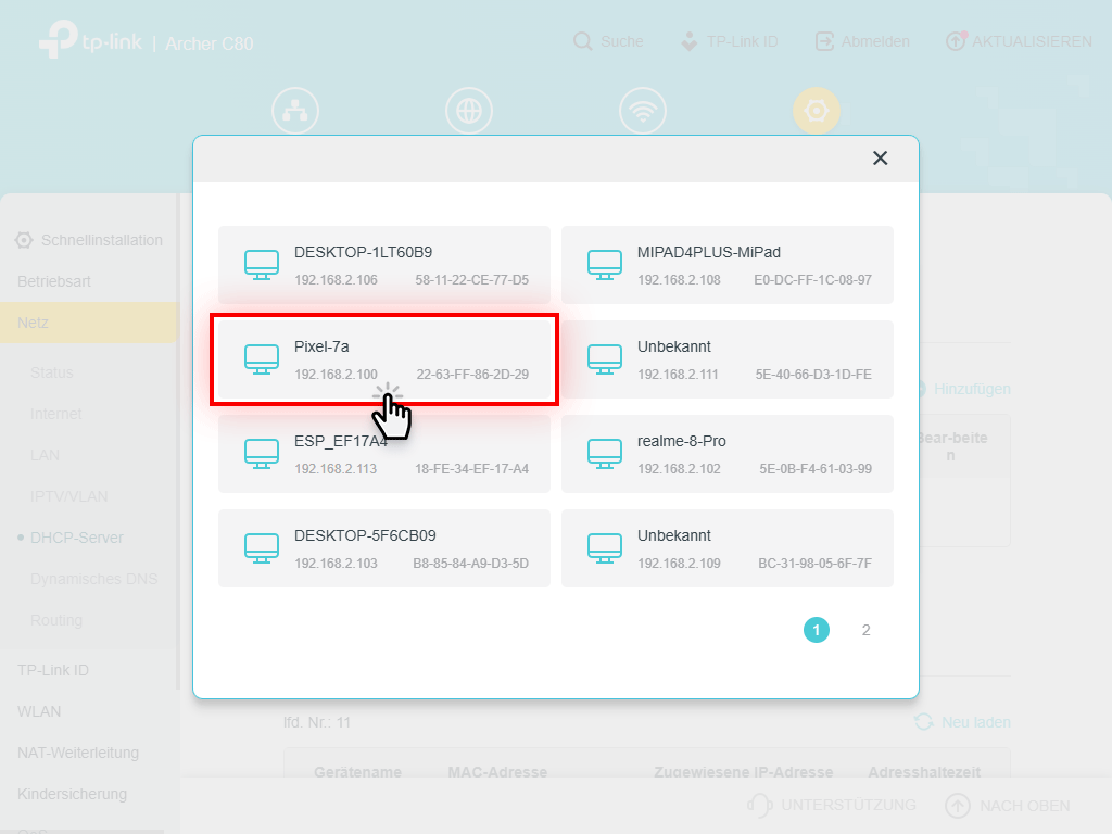 IP-Adresse hinzufügen