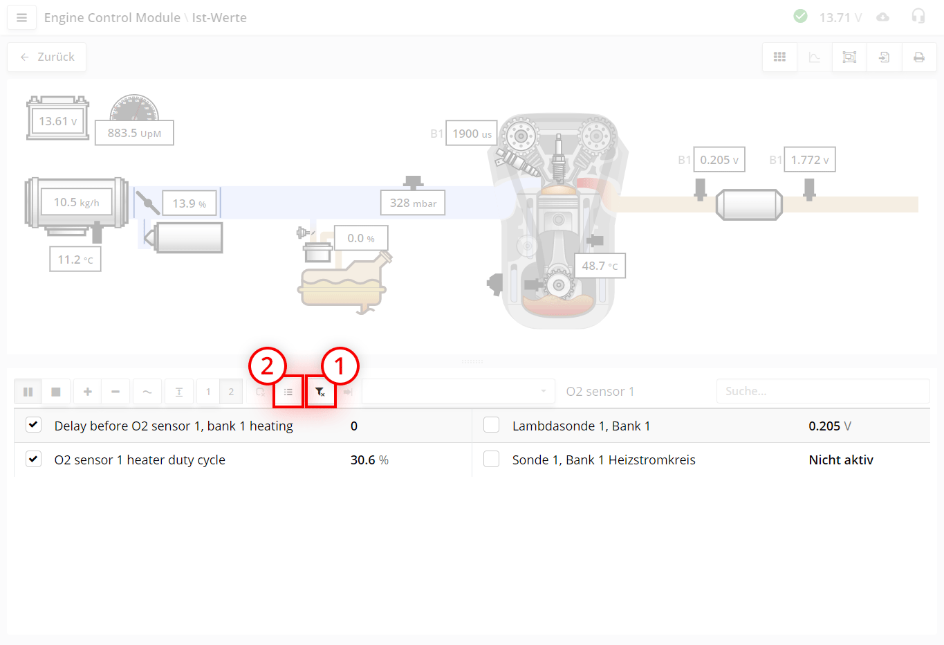 Filter zurücksetzen