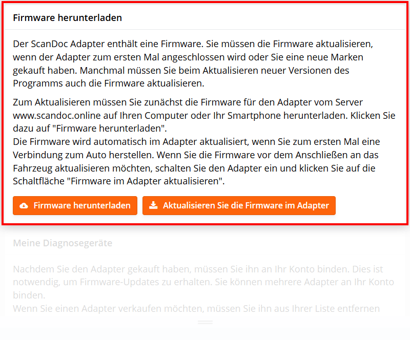 Firmware-Download Bereich